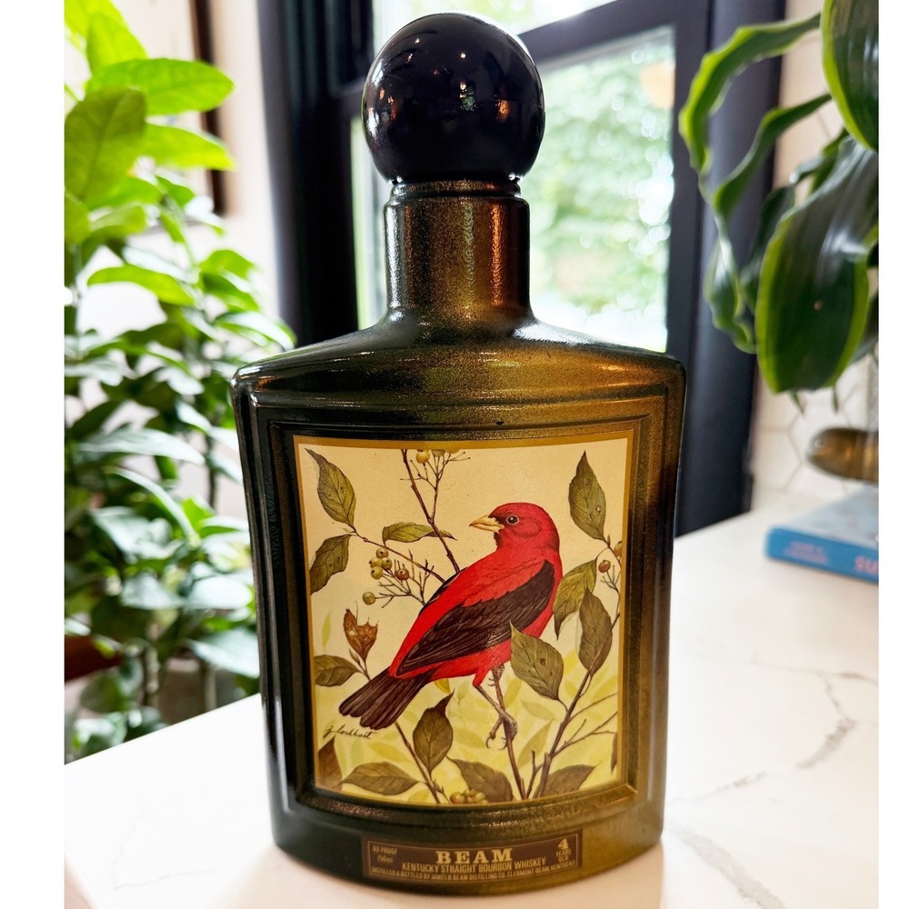 Vintage Jim Beam 1970s Wildlife Series Decanter James Lockhart Scarlet Tanager